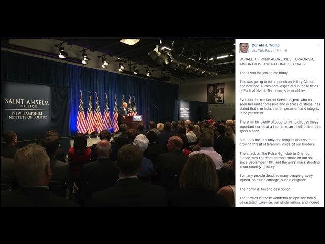 Donald Trump Addresses Terrorism, Immigration & National Security