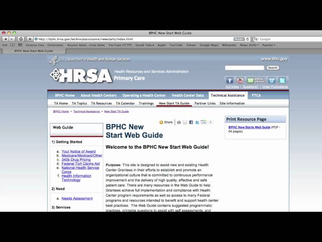 Introduction to the Health Center Technical Assistance Website